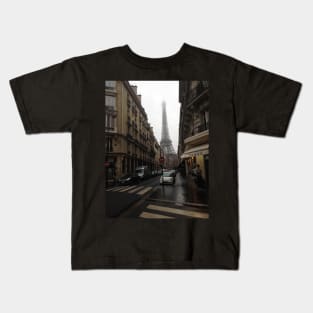 Eiffel Tower in the Fog Kids T-Shirt